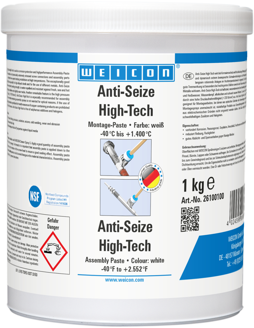 Anti-Seize „High-Tech“ Montaj Macunu | metal-free lubricant and release agent paste